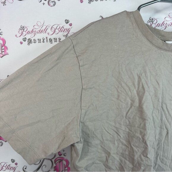 J.o & co tshirt tee cream Beige Crop Top cropped short style shirt grey - Picture 5 of 8